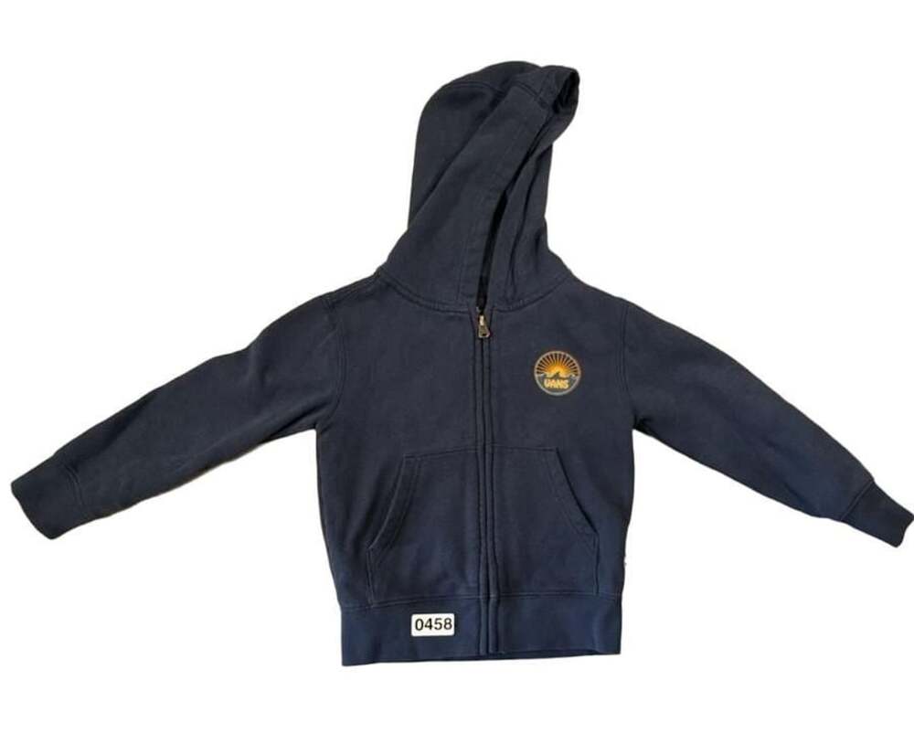 Vans Boys Navy Blue Zip-Up Hoodie with Sun/Wave Logo Size 2T